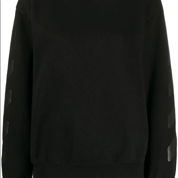 Off White Sweatshirt Black Diagonal Women’s - Picture 9 of 9